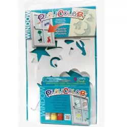 09121 PLAYCOLOR PACK WINDOW 6 TÉMPERAS SÓLIDAS COLORS ONE + PLANTILLAS PARA DECORACIÓN