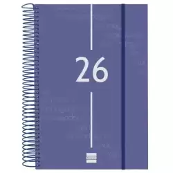 742071026 FINOCAM AGENDA ESPIRAL YEAR E11-165X242MM 1DP TAPA PP AZUL 2026