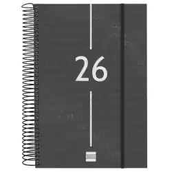 742076026 FINOCAM AGENDA ESPIRAL YEAR E11-165X242MM 1DP TAPA PP NEGRO 2026