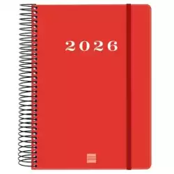 743523026 FINOCAM AGENDA ESPIRAL MY E10-155X212MM 1DP TAPA DURA ROJO 2026