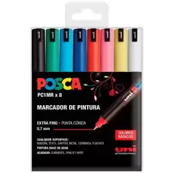 182634684 POSCA ESTUCHE BASIC MARCADOR  PC-1MR/8C -8U-