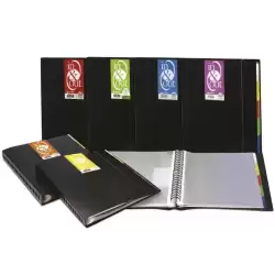 39409010 GRAFOPLÁS CARPETA 100 FUNDAS ESPIRAL A4 EXTRAÍBLES CALIDAD EXTRA 5 SEPARADORES PP RÍGIDO OPACO IN & OUT NEGRO