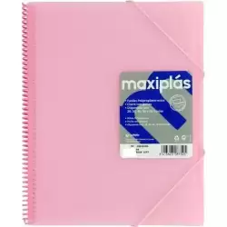 39833093 GRAFOPLÁS CARPETA CON FUNDAS MAXIPLÁS ESPIRAL A4 30 FUNDAS C/SOBRE PP RÍGIDO TRANSLÚCIDO ROSA SOFT