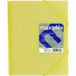 39833094 GRAFOPLÁS CARPETA CON FUNDAS MAXIPLÁS ESPIRAL A4 30 FUNDAS C/SOBRE PP RÍGIDO TRANSLÚCIDO AMARILLO SOFT
