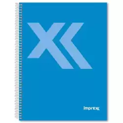 IMP0114 IMPREX CUADERNO ESPIRAL TAPA FORRADA A5 80H 90GR 4X4 AZUL