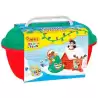 2205 JOVI COFRE PLAY&FUN 24 PASTILLAS PLASTILINA 15GR + MOLDEADORES + RECORTABLES NAVIDAD