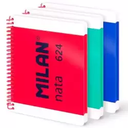 57052E80X3 MILAN CUADERNO ESPIRAL A5 80H 95GR PAUTADO 7MM TAPA DURA COLECCIÓN NATA® 624 SINCE 1918 SURTIDO PACK 3 UD