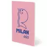 57251G24P460 MILAN LIBRETA GRAPADA A5 24H PAPEL BLANCO 95GR LISO COLECCIÓN 460 SINCE 1918 ROSA