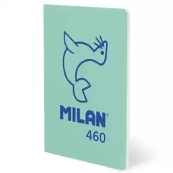 57252G24GR460 MILAN LIBRETA GRAPADA A5 24H PAPEL BLANCO 95GR LÍNEA 7MM COLECCIÓN 460 SINCE 1918 VERDE