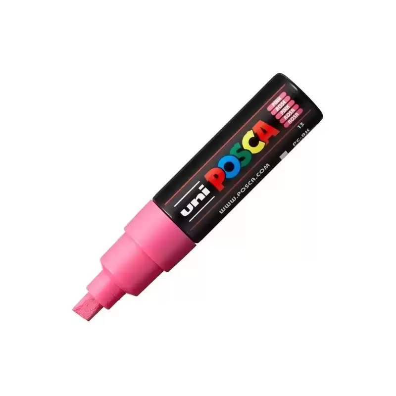 300517000 POSCA MARCADOR  PC-8K NO PERMANENTE PUNTA BISELADA 8.0MM ROSA