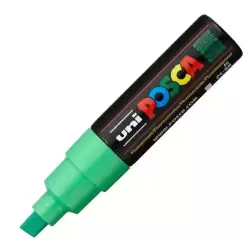 300640000 POSCA MARCADOR  PC-8K NO PERMANENTE PUNTA BISELADA 8.0MM VERDE FLUOR