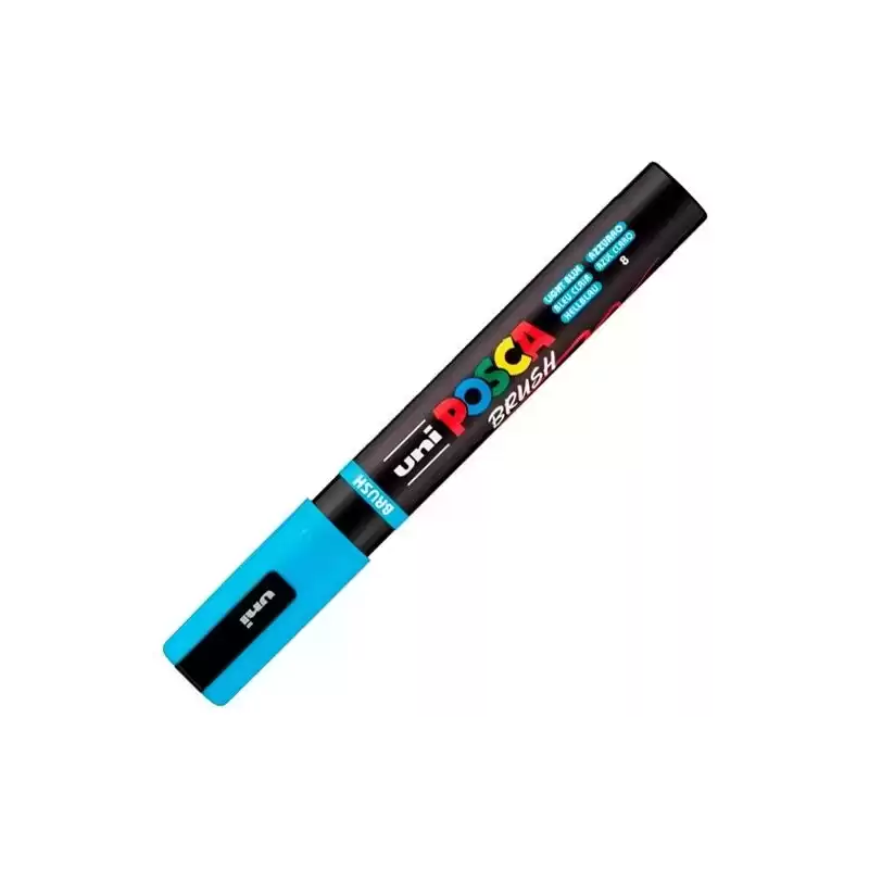 311787000 POSCA MARCADOR PC-5BR BRUSH PUNTA M SEMIFLEXIBLE AZUL CLARO