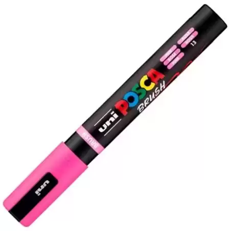 311811000 POSCA MARCADOR PC-5BR BRUSH PUNTA M SEMIFLEXIBLE ROSA