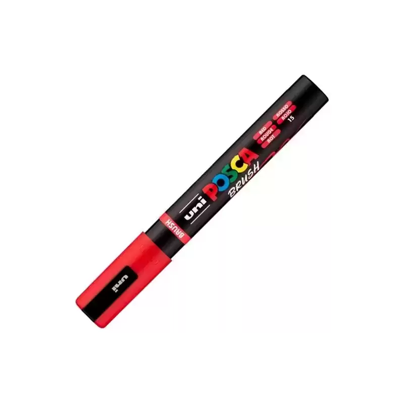 311829000 POSCA MARCADOR PC-5BR BRUSH PUNTA M SEMIFLEXIBLE ROJO