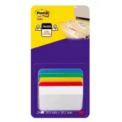 7100240788 POST-IT INDEX RIGIDO 51X38MM ROJO AZUL  VERDE AMARILLO - 4 SIN DISPENSADOR STD 4X6