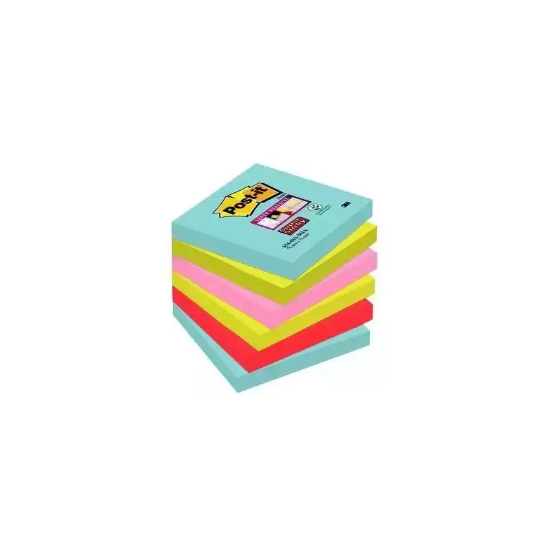 7100263206 POST-IT NOTAS ADHESIVAS SUPER STICKY 4 COLORES LUGARES COSMIC 76X76 6 BLOCS