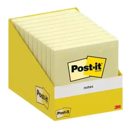7100317841 POST-IT BLOC NOTAS 100H 76X76MM CANARY YELLOW PAQUETE CARTÓN 10 UD