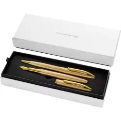 400189918 PELIKAN SET BOLÍGRAFO + ESTILOGRÁFICA JAZZ NOBLE ELEGANCE TINTA AZUL COLOR ORO ESTUCHE DE REGALO
