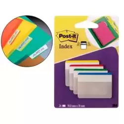 7000029877/686F-1 POST-IT INDEX RIGIDO ARCHIVAR GRANDES  4 COLORES X 24 MARCADORES
