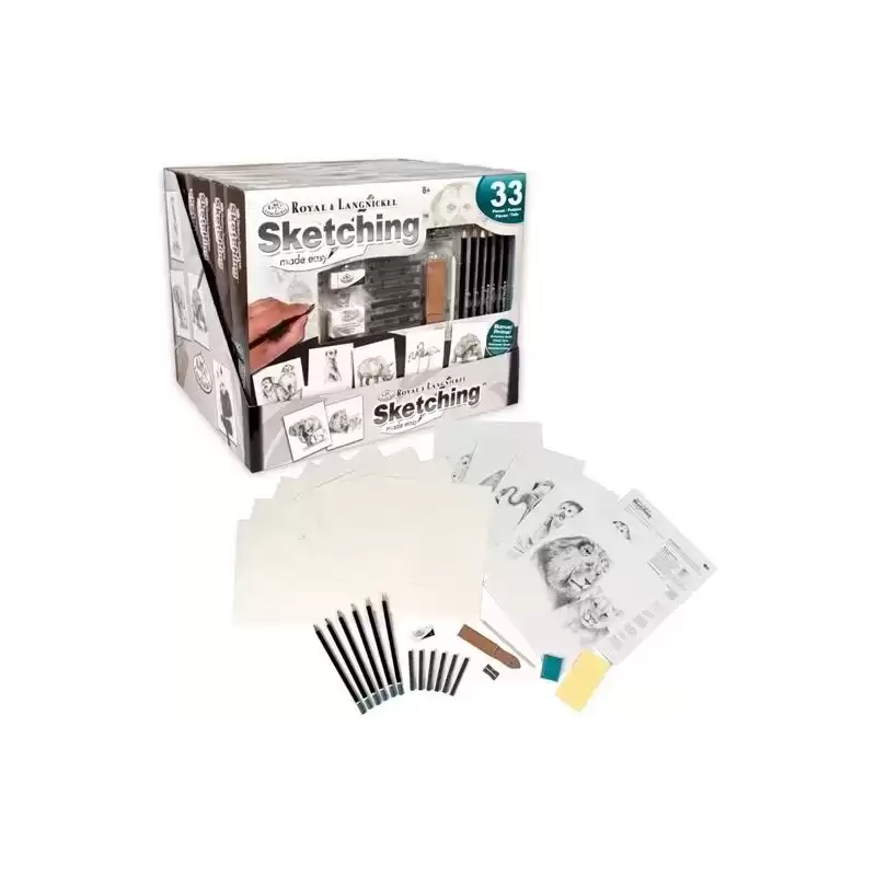 AME-110 ROYAL LANGNICKEL JUEGO DE ARTE PARA SKETCHING ADVENTURE MADE EASY CAJA DE 9 DIBUJOS