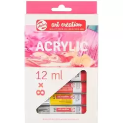 9021708M TALENS ART CREATION SET ACRÍLICO TUBO 12ML COLORES SURTIDOS ESTUCHE 8 UD