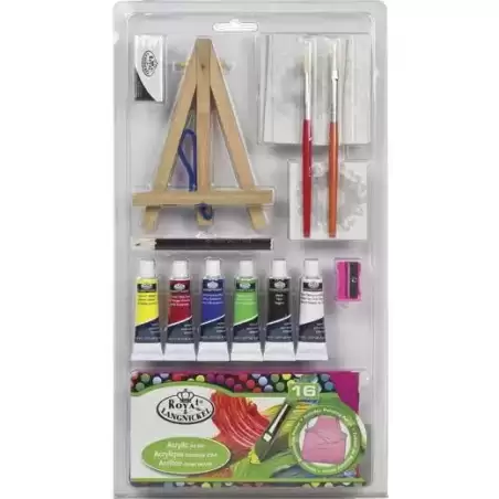 RSET-MS110 ROYAL LANGNICKEL JUEGO DE ARTE PINTURA ACRÍLICA ESTUCHE DE 16 PIEZAS