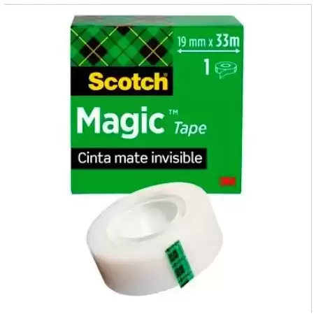7100024666 SCOTCH MAGIC CINTA ADHESIVA INVISIBLE ROLLO 19MM X 33MM CAJA INDIVIDUAL