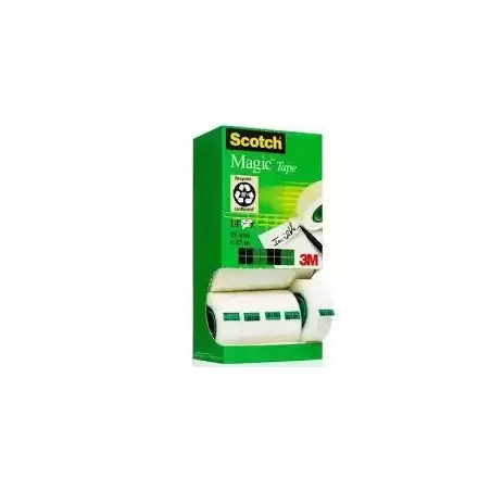 7100026965 SCOTCH CINTA ADHESIVA INVISIBLE MAGIC ROLLO 19MM X 33M CAJA 12+2UD