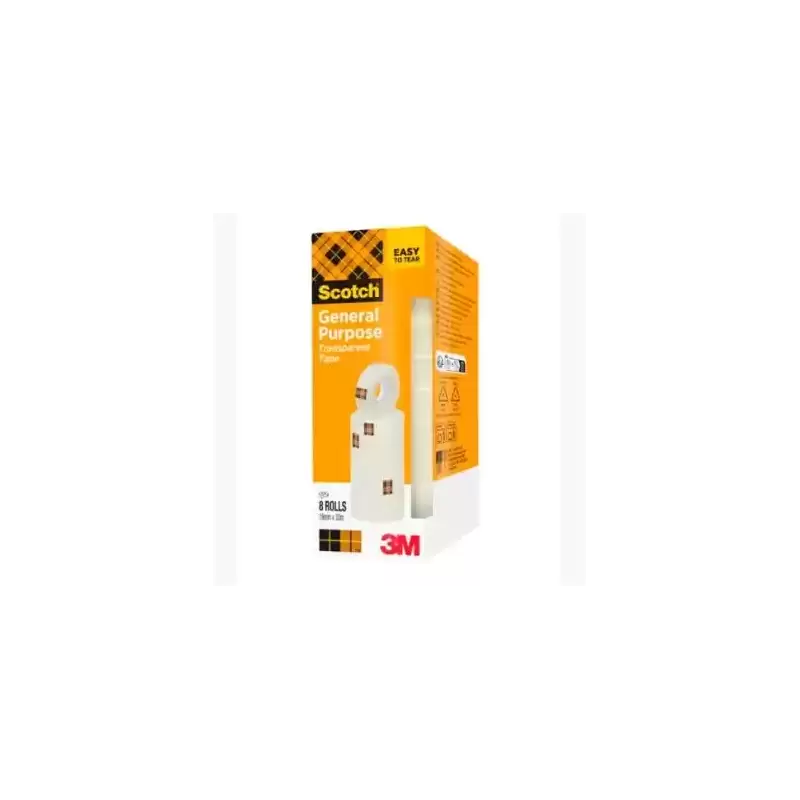 7100336276 SCOTCH CINTA TRANSPARENTE 508 19X33M -PACK 8 ROLLOS-