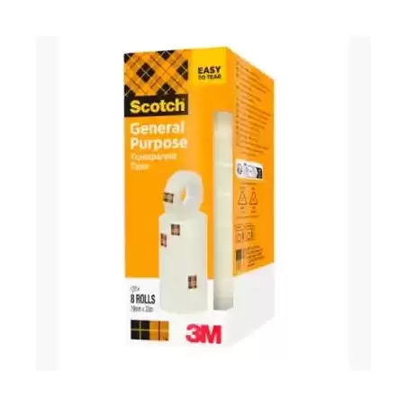 7100336276 SCOTCH CINTA TRANSPARENTE 508 19X33M -PACK 8 ROLLOS-