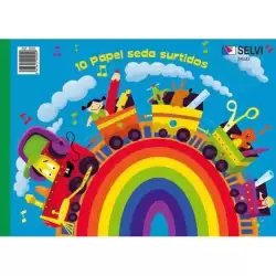 3600 SELVI BLOC DE MANUALIDADES PAPEL SEDA 10 32X24CM COLORES SURTIDOS