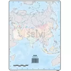 503 SELVI MAPA MUDO POLÍTICO DE ASIA A4 -50U-