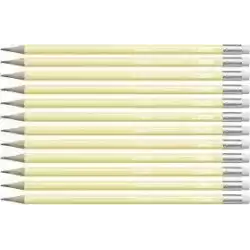 4908/01-HB STABILO SWANO LAPIZ GRAFITO CON GOMA PASTEL AMARILLO -12U-