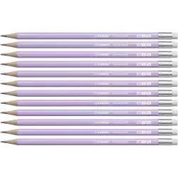 4908/03-HB STABILO SWANO LAPIZ GRAFITO CON GOMA PASTEL LILA -12U-
