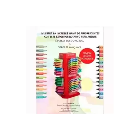 70-275/280-01 STABILO EXPOSITOR ROTATIVO PERMANENTE MARCADORES FLUORESCENTES C/SURTIDOS 120 UD BOSS ORIGINAL + 160 UD SWING COOL