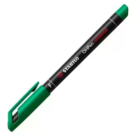 842/36 STABILO MARCADOR PERMANENTE OHPEN UNIVERSAL PUNTA FINA 0.7MM VERDE CAJA 10 UD