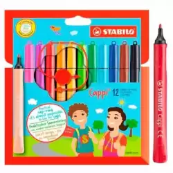 168/12-4 STABILO ROTULADORES CON ANILLA CAPPI C/SURTIDOS ESTUCHE 12 UD