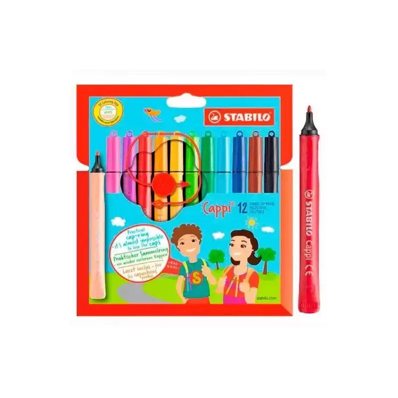 168/12-4 STABILO ROTULADORES CON ANILLA CAPPI C/SURTIDOS ESTUCHE 12 UD