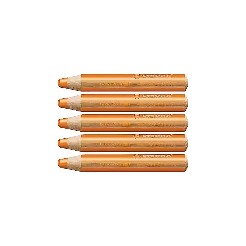 880/220 STABILO LÁPICES DE COLORES WOODY 3 EN 1 NARANJA ESTUCHE 5 UD