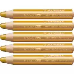 880/810 STABILO LÁPICES DE COLORES WOODY 3 EN 1 ORO ESTUCHE 5 UD