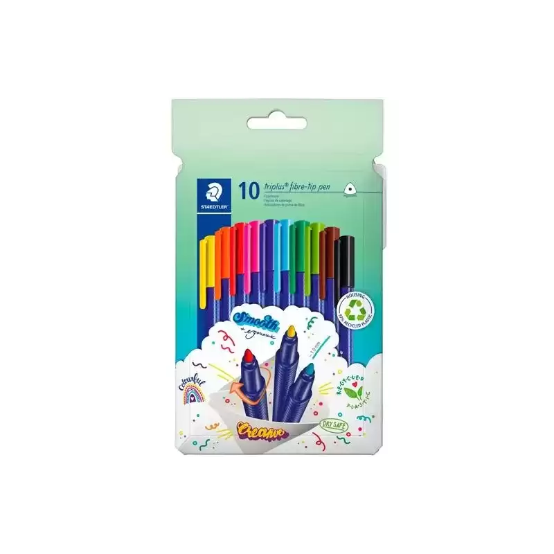 323 C10 STAEDTLER ROTULADOR TRIPLUS COLOR 323 TRIANGULAR C/SURTIDOS ESTUCHE 10 UD