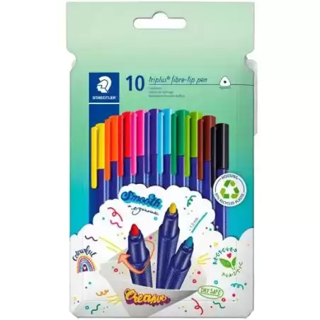 323 C10 STAEDTLER ROTULADOR TRIPLUS COLOR 323 TRIANGULAR C/SURTIDOS ESTUCHE 10 UD