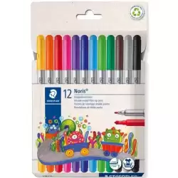 320 C12 STAEDTLER ROTULADORES DOBLE PUNTA 1/3 MM COLORES SURTIDOS ESTUCHE 12 UD