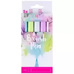 11509931 TALENS ECOLINE ROTULADORES BRUSH PEN PUNTA PINCEL SURTIDO PASTEL ESTUCHE 5 UD