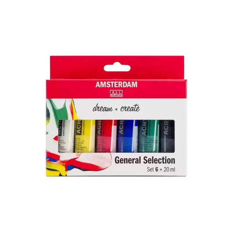 17820406 TALENS AMSTERDAM STANDARD SERIES SET ACRÍLICOS SELECCIÓN GENERAL TUBO 20ML ESTUCHE 6 UD
