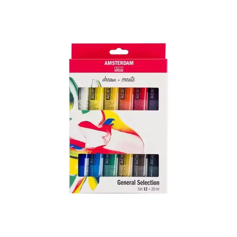 17820412 TALENS AMSTERDAM STANDARD SERIES SET ACRÍLICOS SELECCIÓN GENERAL TUBO 20ML ESTUCHE 12 UD