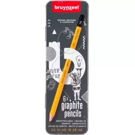 60211006 TALENS BRUYNZEEL LÁPICES DE GRAFITO BUROTEK 2H A 4B ESTUCHE 6 UD