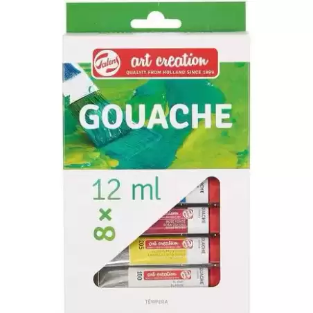 9021608M TALENS ART CREATION SET DE COLORES TÉMPERA TUBO 12ML GOUACHE ESTUCHE 8 UD