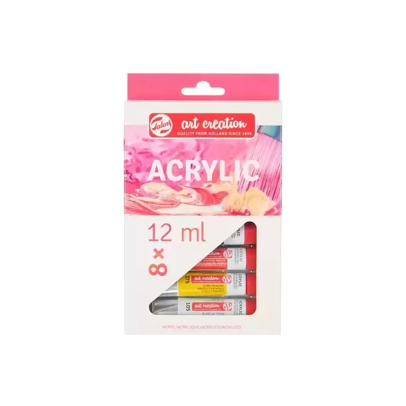 9021708M TALENS ART CREATION SET ACRÍLICO TUBO 12ML COLORES SURTIDOS ESTUCHE 8 UD