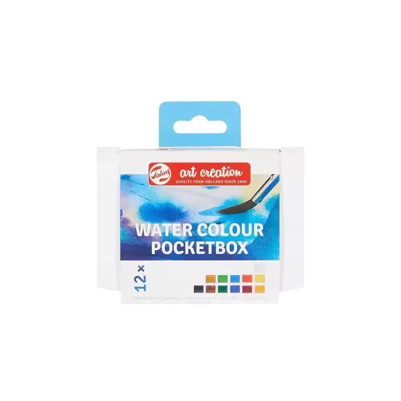 9022112M TALENS ART CREATION ACUARELAS POCKET BOX PASTILLAS C/SURTIDOS ESTUCHE 12 UD